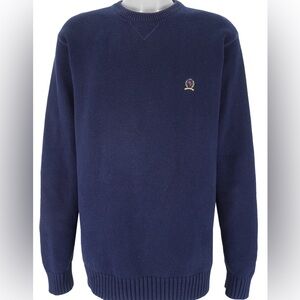 Tommy Hilfiger Sweater Crewneck, 100% Cotton, Navy Blue, Pull Over, XL